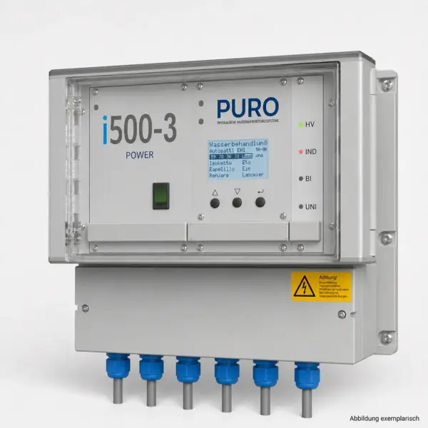 PURO-I500-3 POWER Kalkschutz-Steuerung im Stahlgehäuse für Rohre bis DN300